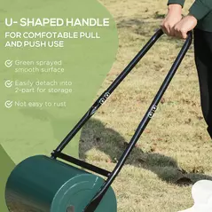 Outsunny 30 L Heavy Duty Water Or Sand Filled Φ30cm Garden Steel Lawn Roller Drum - Dark Green - 4