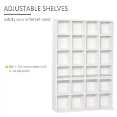HOMCOM CD Storage Unit with Adjustable Shelves, 89 x 130.5 cm, White - 5