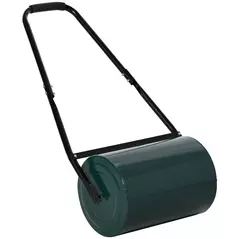 Outsunny 30 L Heavy Duty Water Or Sand Filled Φ30cm Garden Steel Lawn Roller Drum - Dark Green - 1