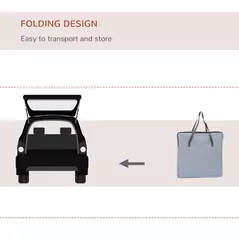 PawHut Pet Carrier Folding Bag Car Seat Cat Dog Puppy Kennel Portable Travel Cage Tote Case Mesh Holder House Grey - 5