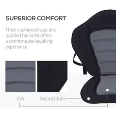 HOMCOM Deluxe Kayak Seat Sit On Top Padded Backrest Canoe Rafting Sports High Back Detachable - 5