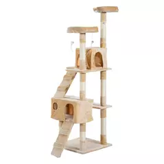 PawHut Cat Tree Scratching House, Activity Play Centre - 1