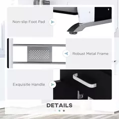 HOMCOM Computer Desk with Sliding Keyboard Tray, Storage Drawers and Host Box Shelf, Home Office Desk, Study Workstation, 100 x 52 x 75cm, Black - 5