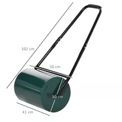 Outsunny 30 L Heavy Duty Water Or Sand Filled Φ30cm Garden Steel Lawn Roller Drum - Dark Green - 3