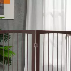 PawHut 3 Panel Stair Gate Foldable Dog Door Gate Indoor Free Standing Safety Gate Pet Barrier 76cm Height - 7