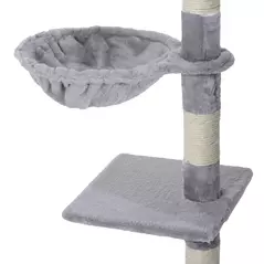 PawHut Cat Tree for Indoor Cats Kitten Scratching Post Scratch Scratcher Climb Activity Center Play House Pet Furniture 125cm (Grey) - 9