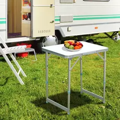 Outsunny Patio Foldable Picnic Table-Silver - 2