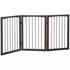 PawHut 3 Panel Stair Gate Foldable Dog Door Gate Indoor Free Standing Safety Gate Pet Barrier 76cm Height - 1