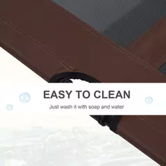 PawHut Large Raised Dog Bed Cat Elevated Lifted Cooling Portable Camping Basket Outdoor Indoor Mesh Pet Cot Metal Frame Brown - 5