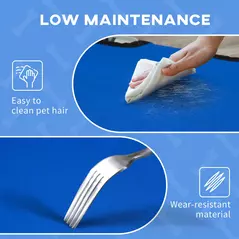 PawHut Raised Dog Bed Cat Elevated Lifted Portable Camping w/ Metal Frame Blue (Large) - 5