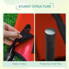 PawHut Raised Dog Bed Cat Elevated Lifted Portable Camping w/ Metal Frame Black and Red (Small) - 4