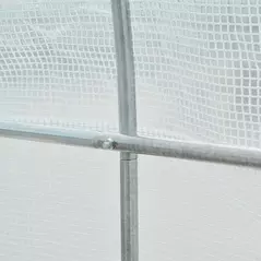 Outsunny 3.5 x 2 x 2 m Polytunnel Greenhouse, Walk-in Green House for Garden with Mesh Windows, Galvanised Steel Frame, White - 8