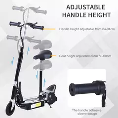HOMCOM Foldable Powered Scooter with Adjustable Seat, Brake, Black - 7