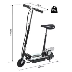 HOMCOM Foldable Powered Scooter with Adjustable Seat, Brake, Black - 3