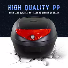 HOMCOM 24L Motorcycle Trunk Hard Tail Bike Top Box Rack Mount Luggage Helmet Storage Carrier Case Universal Scooter w/Keys & Plate - 4