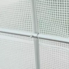 Outsunny 4.5 x 2 x 2 m Polytunnel Greenhouse, Walk-in Green House for Garden with Mesh Windows, Galvanised Steel Frame, White - 9