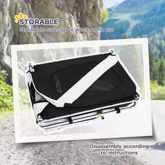 PawHut Steel Dog Bike Trailer Pet Cart Carrier for Bicycle Kit Water Resistant with Hitch Coupler Travel White and Black - 5