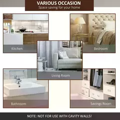 HOMCOM 6.5FT/2000mm Modern Sliding Barn Door Closet Hardware Track Kit Aluminium Track System Unit For Single Wooden Door - 7