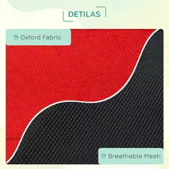 PawHut Raised Dog Bed Cat Elevated Lifted Portable Camping w/ Metal Frame Black and Red (Small) - 6