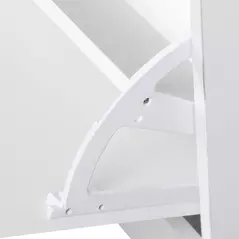 HOMCOM 2PC Shoes Storage Chest Cloths Rack Unit w/Mirror Multiple Shelves Large Storage Capacity Shoes Cabinet 6 Hooks Cloth Rack White - 9