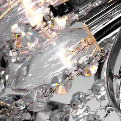 HOMCOM Crystal Chandeliers, 40cm K9 Droplets Ceiling Light with 3 E14 Bulb Base, Pendant Lights for Living Room, Bedroom, Dining Room, Hallway, Kitchen - 8