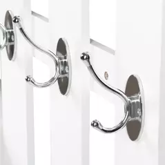 HOMCOM 2PC Shoes Storage Chest Cloths Rack Unit w/Mirror Multiple Shelves Large Storage Capacity Shoes Cabinet 6 Hooks Cloth Rack White - 8