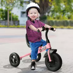 HOMCOM Baby Trike, Toddler Tricycle with Adjustable Seat, Children Ride on Toys 3 Wheels Bike with Bell for Kids 1.5-4 Years, Pink - 2