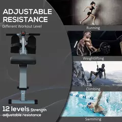 HOMCOM Rowing Machine Cardio Rower Workout Fitness Body Tonner Home Gym Training - 4