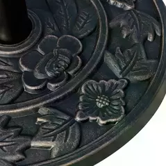 Outsunny 9kg Resin Parasol Base, Half Round Umbrella Stand with Floral Design for Garden, Outdoor, Suitable Umbrella Rod: Φ3.8cm, Φ4.8cm, Bronze Tone - 9