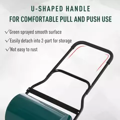 Outsunny 40L Garden Lawn Roller, Water Sand Filled Outdoor Grass Roller, Φ32cm Heavy Duty Metal Lawn Push Rolling Tool for Grass Seeding, Soil Levelling, Green - 5