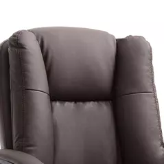 HOMCOM Office Chair, Computer Desk Chair, PU Leather Mid Back Executive Chair with Adjustable Height and Swivel Rolling Wheels for Home Study, Brown - 9