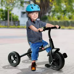 HOMCOM Baby Trike, Toddler Tricycle with Adjustable Seat, Children Ride on Toys 3 Wheels Bike with Bell for Kids 1.5-4 Years, Black - 2