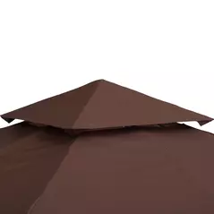 Outsunny 3x3 m Double-Tier Canopy Top Replacement-Coffee - 7