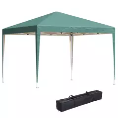 Outsunny 3 x 3M Garden Pop Up Gazebo Height Adjustable Marquee Party Tent Wedding Canopy with Carrying Bag, Green - 1