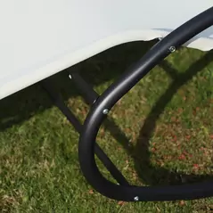 Outsunny Double Sun Lounger, Rocking Lounger Sunbed Daybed with Armrest and Headrest Pillow, for Two, For Outdoor Patio Garden, Cream White - 9