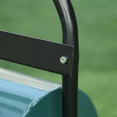 Outsunny 40L Garden Lawn Roller, Water Sand Filled Outdoor Grass Roller, Φ32cm Heavy Duty Metal Lawn Push Rolling Tool for Grass Seeding, Soil Levelling, Green - 8