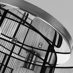 HOMCOM Modern Chandelier, Semi-Flush Mount Ceiling Light with 2 Light, E27 Bulb Base for Hallway, Dining Room, Living Room, White and Black - 7