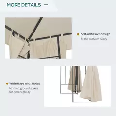 Outsunny 3 x 3 m Garden Gazebo Double Roof Marquee Patio Wedding Party Tent Canopy Shelter with Sidewalls, (Beige) - 5