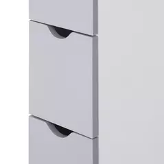 HOMCOM Tall Bathroom Cabinet, Freestanding Bathroom Storage Cabinet with 2-Tier Shelf and Drawers, Narrow Cupboard Storage Unit, White, Grey - 8