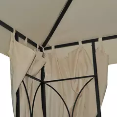 Outsunny 3 x 3 m Garden Gazebo Double Roof Marquee Patio Wedding Party Tent Canopy Shelter with Sidewalls, (Beige) - 9