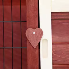 PawHut Bunny Hutch Outdoor 2-Tier Guinea with No-Leak Trays for Indoor and Outdoor 136 x 50 x 93cm - Red - 8