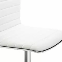 HOMCOM Adjustable Swivel Office Chair with Armless Mid-Back in PU Leather and Chrome Base - White - 8