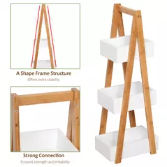 HOMCOM 3 Tier Bathroom Shower Caddy Freestanding Rack Storage Unit Shelf Organiser - 6