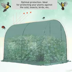 Outsunny 245 x 200cm Polytunnel Greenhouse - Green - 7