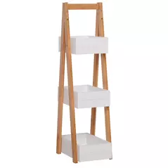 HOMCOM 3 Tier Bathroom Shower Caddy Freestanding Rack Storage Unit Shelf Organiser - 1