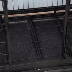 PawHut 43" Heavy Duty Metal Dog Crate Pet Cage with Tray Wheeled Dog Kennel - Black (Large) - 9