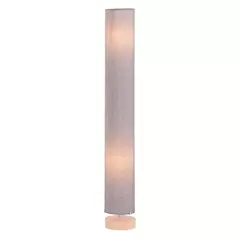 HOMCOM Floor Lamp for Living Room, 47" Modern Standing Lamp with Linen Shade, Wooden Base, Grey - 1