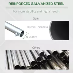 Outsunny Reinforced Walk in Polytunnel Greenhouse, 4x3x2 m - 7