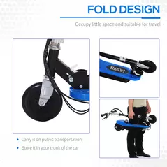 HOMCOM Foldable Electric Scooter for Kids 12V 120W W/Brake Kickstand -Blue - 5