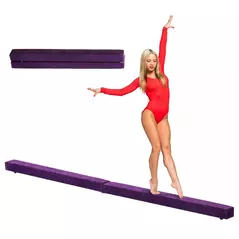 HOMCOM 2.4M 8FT Gymnastics Folding Balance Beam Home Gym Training Exercise Sports - Purple - 1